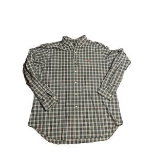 Ralph Lauren Shirt Mens Xl Blue Green Plaid Button Down Long Sleeve Pony